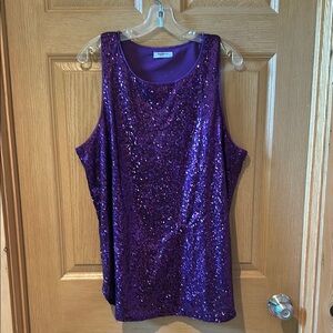 Zeagoo Purple Sequin Tank Top